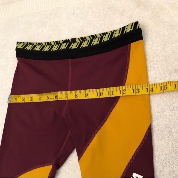 Hoka Hupana Performance Tights Workout Exercise Leggings Purple Yellow Small - Picture 7 of 16